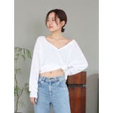 オフホワイト | ハイツイストＶネックロングスリーブTee | Ungrid