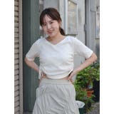 オフホワイト | サイドギャザーショートTee | Ungrid