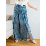 ネイビー | ペイズリーラップパンツ | Ungrid