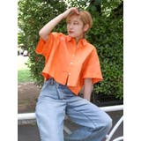 オレンジ | 刺繍ハーフスリーブシャツ | Ungrid