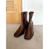 ブラウン | スクエアトゥミドル丈ブーツ | Ungrid