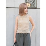 ベージュ | テープヤーンアメスリニットタンクトップ | Ungrid