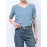 ブルー | サイドギャザーショートTee | Ungrid