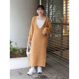 オレンジ | 2Wayスリットニットワンピ－ス | Ungrid