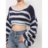 透かし編みボーダーショートニット | Ungrid | 詳細画像24 