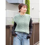 【WEB限定】パッチワークケーブルニットベスト | Ungrid | 詳細画像13 