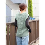 【WEB限定】パッチワークケーブルニットベスト | Ungrid | 詳細画像14 