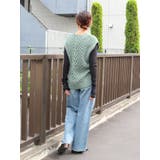 【WEB限定】パッチワークケーブルニットベスト | Ungrid | 詳細画像16 