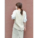 【WEB限定】パッチワークケーブルニットベスト | Ungrid | 詳細画像8 