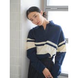 ネイビー | バイカラーポロシャツ | Ungrid