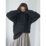 チャコールグレー | ビッグシルエットルーズケーブルニット | Ungrid