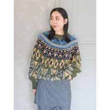 フェザーヤーンコンビ求心柄ニット | Ungrid | 詳細画像8
