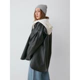 スリーブデザインフェイクレザーシャツ | Ungrid | 詳細画像16 