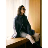 ネイビー | カットオフビッグシルエットシャツ | Ungrid