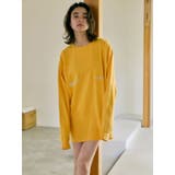 オレンジ | ヴィンテージウォッシュロゴロングスリーブTee | Ungrid