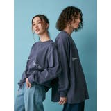 ネイビー | ヴィンテージウォッシュロゴロングスリーブTee | Ungrid