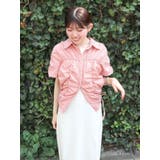 オレンジ | ギャザーデザインハーフスリーブシャツ | Ungrid