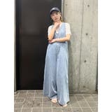 ブルー | バックオープンデニムサロペット | Ungrid