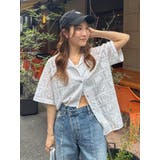 オフホワイト | レース開襟ハーフスリーブシャツ | Ungrid