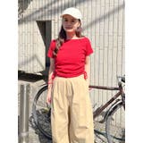 レッド | サイドギャザーボートネックTee | Ungrid