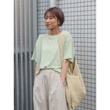 ピスタチオ | リネン混ボートネックショートTee | Ungrid