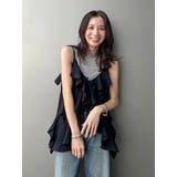 ブラック | コットンフリルキャミ | Ungrid