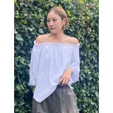 オフホワイト | 楊柳オフショルボリュームブラウス | Ungrid