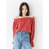 オレンジ | 楊柳オフショルボリュームブラウス | Ungrid