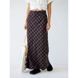 ブラウン | チェックアイラインスカート | Ungrid