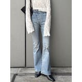 ブルー | ハイウエストストレッチフィットフレアデニム | Ungrid