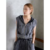 ヴィンテージウォッシュジップノースリパーカー | Ungrid | 詳細画像1 