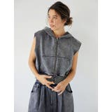 ヴィンテージウォッシュジップノースリパーカー | Ungrid | 詳細画像9 