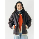 ダークブラウン | フェイクムートンボアブルゾン | Ungrid