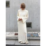 アイボリー | 透かし編みニットワンピース | Ungrid