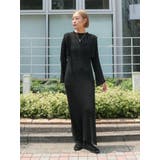 ブラック | 透かし編みニットワンピース | Ungrid