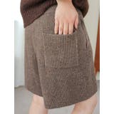 ブラウン | カラーネップニットハーフパンツ | Ungrid