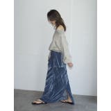 ブルー | 【Htage】ラップデザインベロアスカート | Ungrid