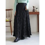 ブラック | クリンクルボリュームスカート | Ungrid