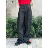 ブラック | タックデザインカーブデニム | Ungrid