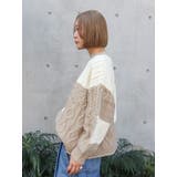 【WEB限定】パッチワークケーブルニット | Ungrid | 詳細画像3 