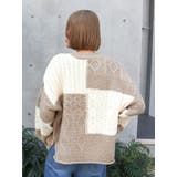 【WEB限定】パッチワークケーブルニット | Ungrid | 詳細画像4 