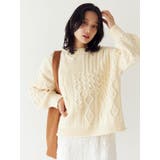 【WEB限定】パッチワークケーブルニット | Ungrid | 詳細画像8 