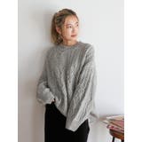 ライトグレー | 【WEB限定】パッチワークケーブルニット | Ungrid