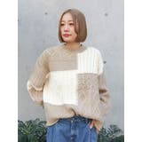 ミックス | 【WEB限定】パッチワークケーブルニット | Ungrid