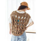 透かし編みデザインハンドニットベスト | Ungrid | 詳細画像18 