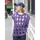 透かし編みデザインハンドニットベスト | Ungrid | 詳細画像24 