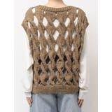 透かし編みデザインハンドニットベスト | Ungrid | 詳細画像30 