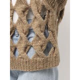 透かし編みデザインハンドニットベスト | Ungrid | 詳細画像33 