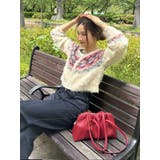 アイボリー | 【WEB限定】求心柄ショートジップニット | Ungrid