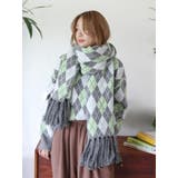 チャコールグレー | アーガイルルーズニット | Ungrid